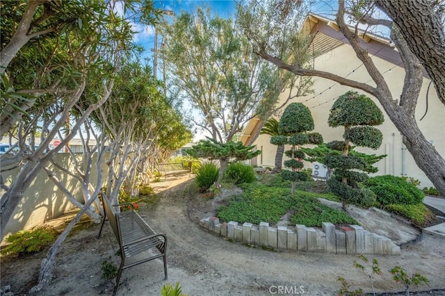view of yard with fence