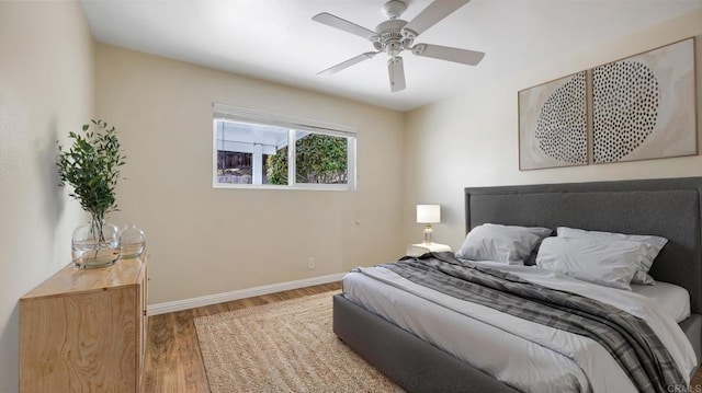 3317 Buena Hills Dr, Oceanside, CA 92056 - bedroom featuring wood finished floors, baseboards, and ceiling fan