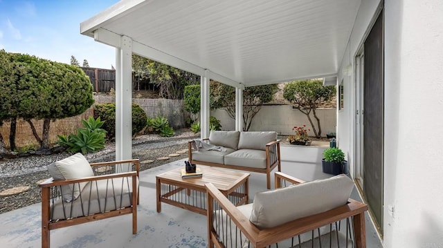 3317 Buena Hills Dr, Oceanside, CA 92056 - view of patio / terrace featuring outdoor lounge area and a fenced backyard