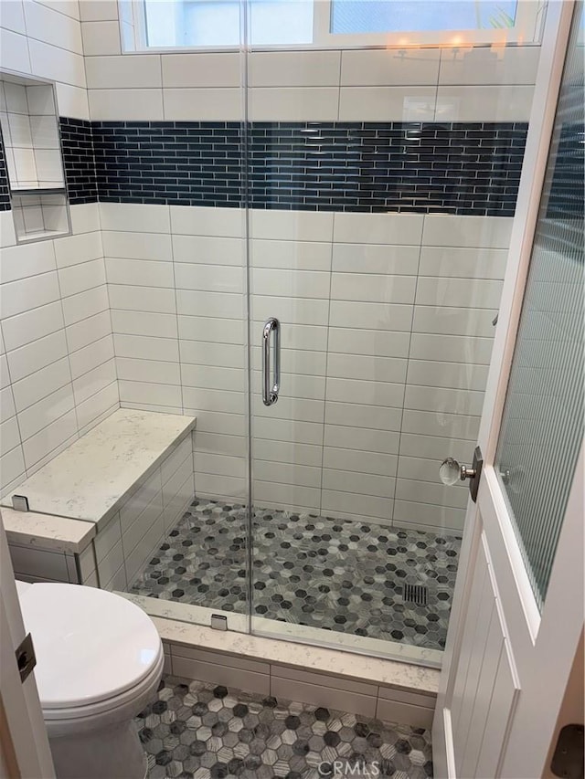 28185 Via Luis, Laguna Niguel, CA 92677 - full bathroom with a shower stall, toilet, and tile patterned flooring