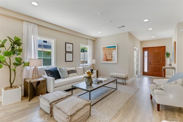415 California St Unit D, Arcadia, CA 91006 - living area with light wood-style flooring, recessed lighting, and baseboards