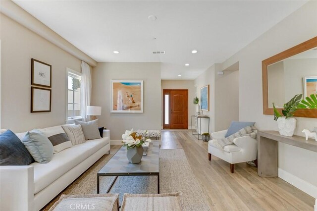 415 California St Unit D, Arcadia, CA 91006 - living area with light wood-style floors, baseboards, and recessed lighting
