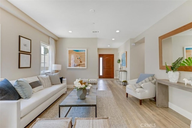 415 California St Unit D, Arcadia, CA 91006 - living room featuring light wood-style floors, baseboards, and recessed lighting