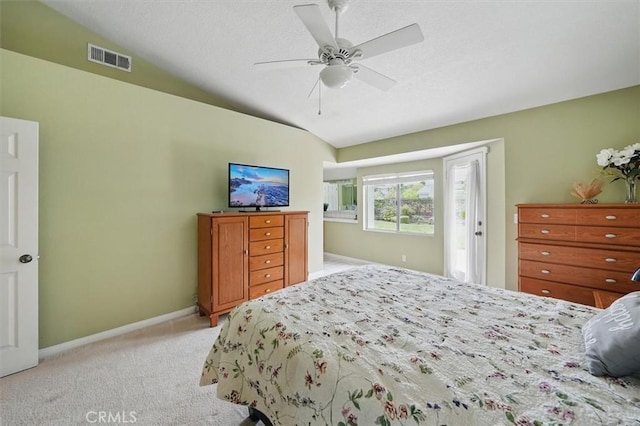 28613 Apricot Pl, Valencia, CA 91390 - bedroom with lofted ceiling, light carpet, baseboards, and ceiling fan