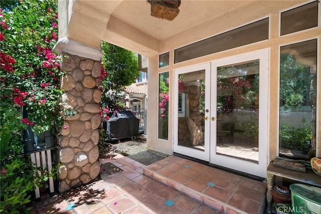 81 Via Barcaza, Coto De Caza, CA 92679 - doorway to property featuring french doors and a patio area