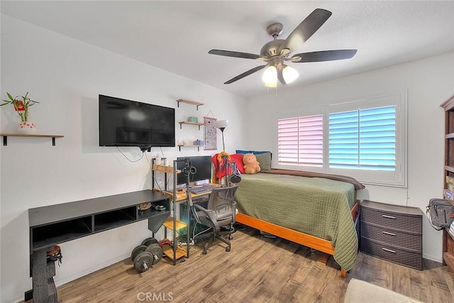 13023 Avenida Empresa, Riverside, CA 92503 - bedroom with wood finished floors and a ceiling fan