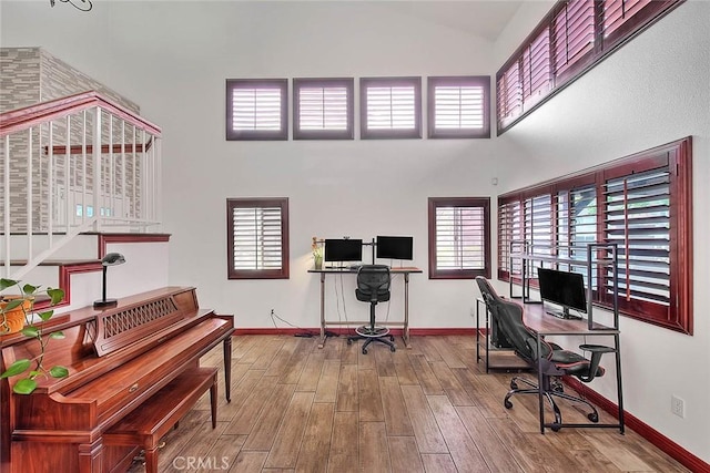 13023 Avenida Empresa, Riverside, CA 92503 - office space featuring high vaulted ceiling and wood finished floors
