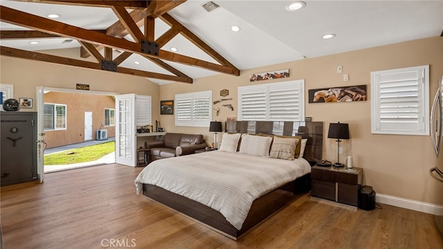 11815 Briarrose Ln, Chino, CA 91710 - bedroom with recessed lighting, french doors, wood finished floors, and access to exterior