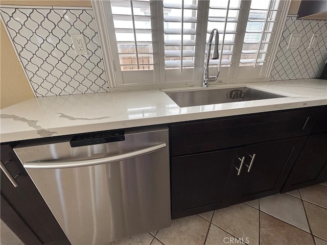 15986 Wilmington Rd, Chino Hills, CA 91709 - kitchen with dishwasher, a sink, dark cabinets, and plenty of natural light