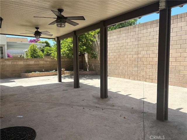15986 Wilmington Rd, Chino Hills, CA 91709 - view of patio / terrace with a ceiling fan and a fenced backyard