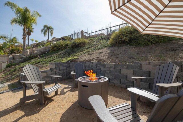 3044 Casmeg Way, El Cajon, CA 92019 - view of patio / terrace featuring an outdoor fire pit