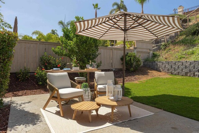 3044 Casmeg Way, El Cajon, CA 92019 - fenced backyard featuring a patio