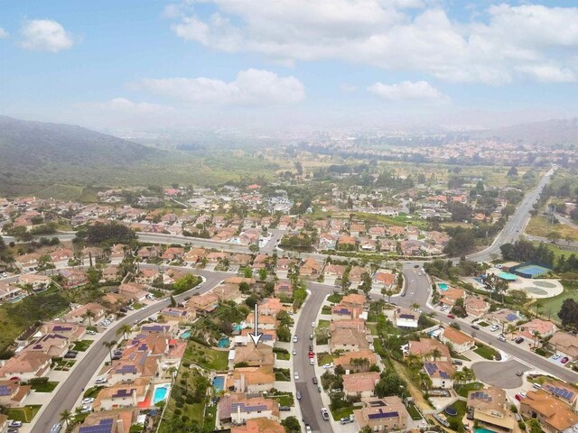 3044 Casmeg Way, El Cajon, CA 92019 - aerial overview of property's location with nearby suburban area and a mountain backdrop