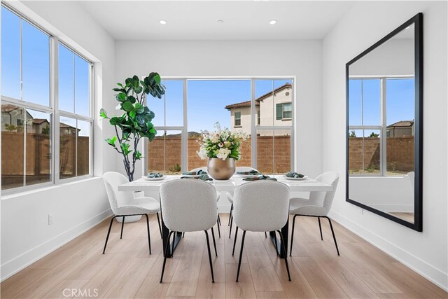 270 Maricopa, Irvine, CA 92618 - dining space featuring plenty of natural light, light wood finished floors, baseboards, and recessed lighting