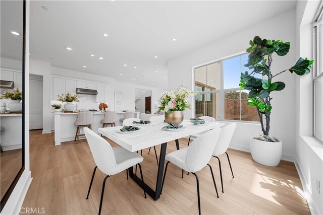 270 Maricopa, Irvine, CA 92618 - dining area with light wood-style flooring and recessed lighting