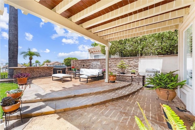 64 Camino, San Jose, San Clemente, CA 92672 - view of patio / terrace featuring outdoor lounge area and a fenced backyard