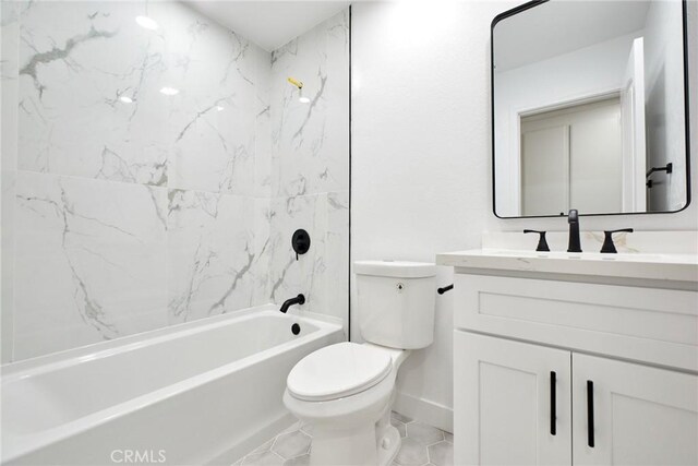 4474 Bartel Dr, Riverside, CA 92503 - bathroom featuring toilet, vanity, tub / shower combination, and baseboards