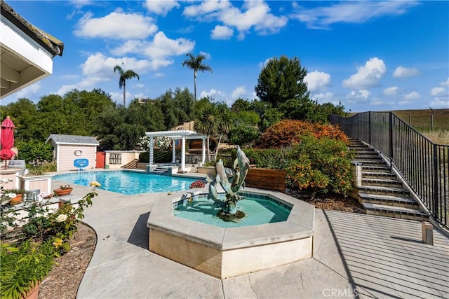 24449 Nan Ct, Diamond Bar, CA 91765 - view of pool with a pergola and a patio area
