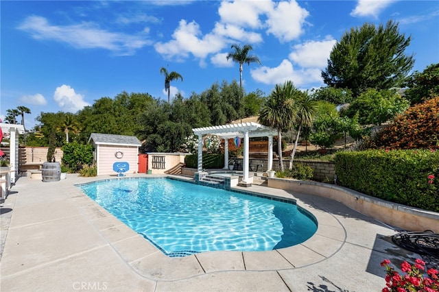 24449 Nan Ct, Diamond Bar, CA 91765 - view of pool with a pergola, a patio, and a pool with connected hot tub