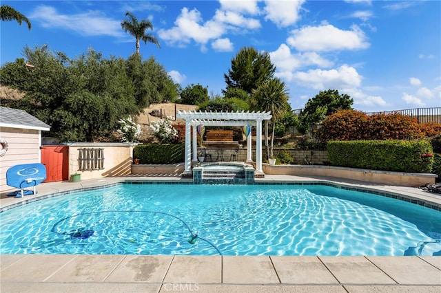 24449 Nan Ct, Diamond Bar, CA 91765 - view of swimming pool featuring a pergola, an in-ground hot tub, and a patio