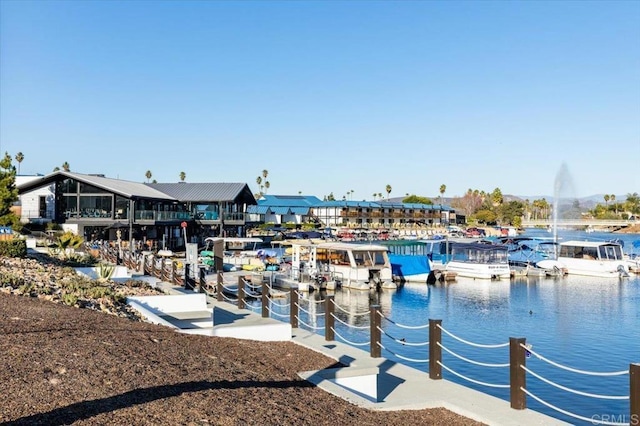dock featuring a water view