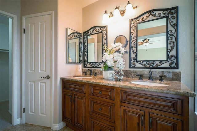 full bathroom featuring double vanity