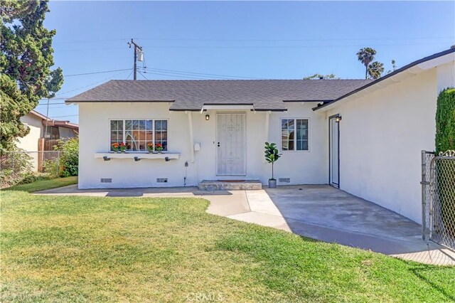 10612 Ketch Ave, Garden Grove, CA 92843 - single story home featuring roof with shingles, stucco siding, and crawl space