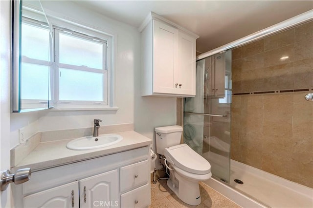 1720 W 25th St, Los Angeles, CA 90018 - full bathroom featuring a shower stall, toilet, and vanity