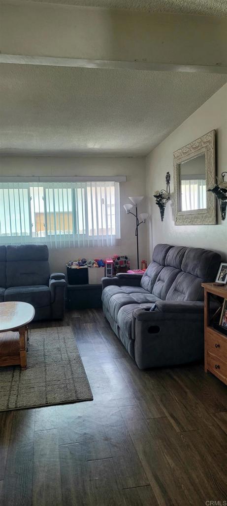 668 Farview St, El Cajon, CA 92021 - living room featuring wood-type flooring, healthy amount of natural light, and a textured ceiling