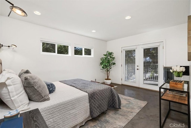 11575 Sunshine Ter, Studio City, CA 91604 - bedroom featuring access to outside, french doors, recessed lighting, and baseboards