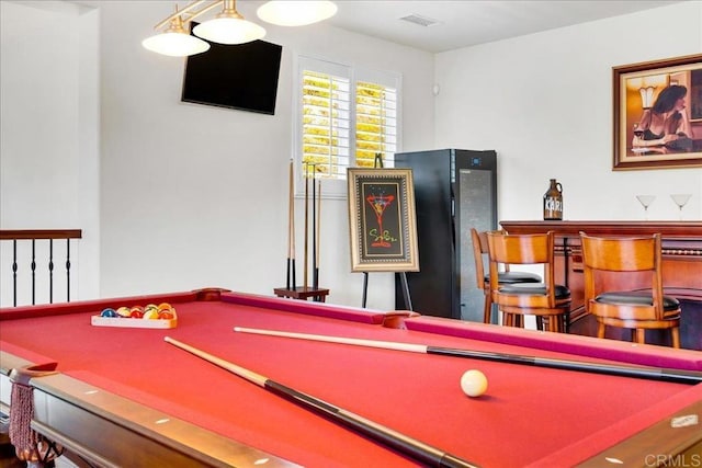 rec room with billiards table