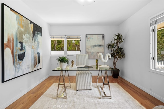 1212 Oakwood Dr, Arcadia, CA 91006 - office area featuring wood finished floors and baseboards
