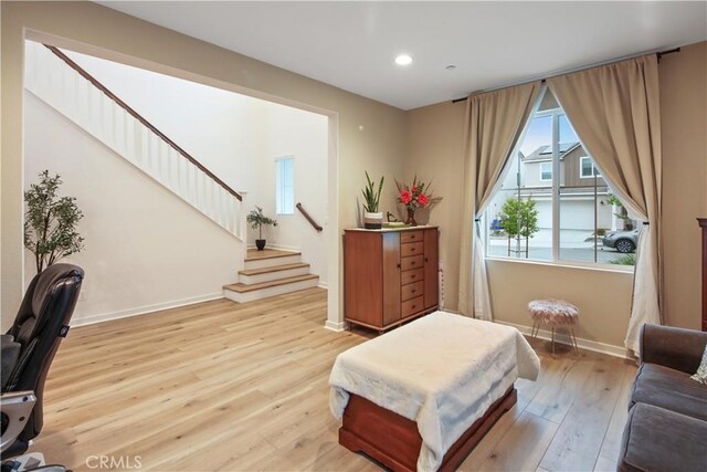 18100 Tableau Way, Saugus, CA 91350 - office featuring recessed lighting, light wood-type flooring, healthy amount of natural light, and baseboards