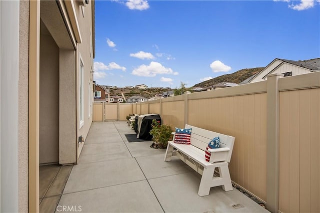 view of patio with a fenced backyard