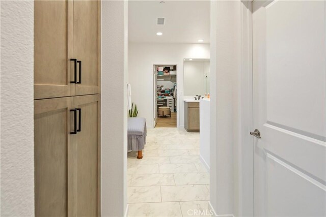 18100 Tableau Way, Saugus, CA 91350 - hall with light marble finish floors