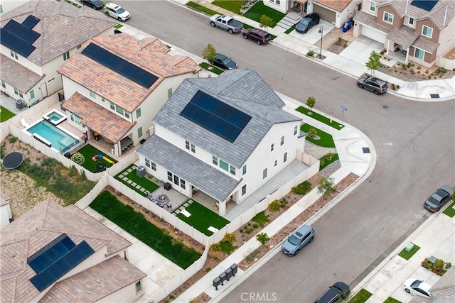 aerial view of residential area