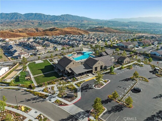 18100 Tableau Way, Saugus, CA 91350 - aerial view of residential area with a pool and a mountainous background