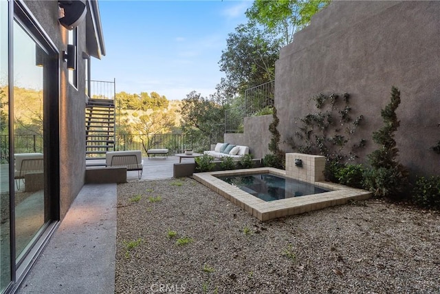 3250 Coldwater Canyon Ave, Studio City, CA 91604 - view of yard with stairway and an in-ground hot tub