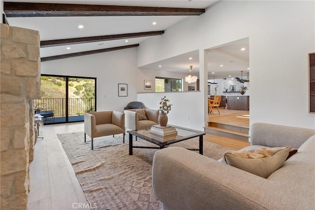 3250 Coldwater Canyon Ave, Studio City, CA 91604 - living room featuring wood finished floors, plenty of natural light, recessed lighting, and a chandelier