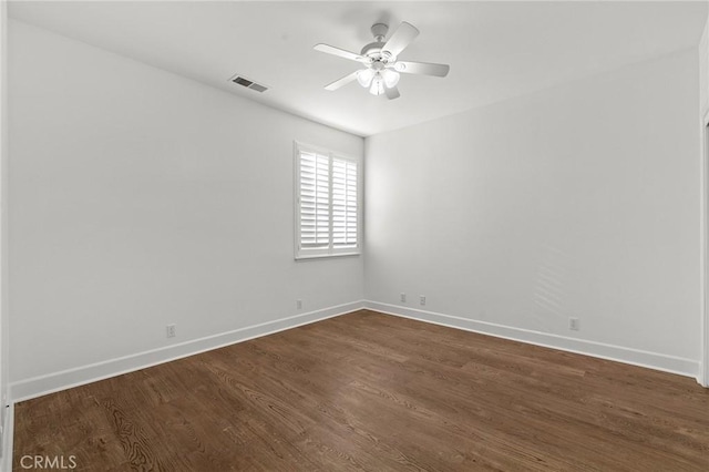 121 Wawona Pl, Chico, CA 95928 - spare room with baseboards, a ceiling fan, and dark wood-style floors
