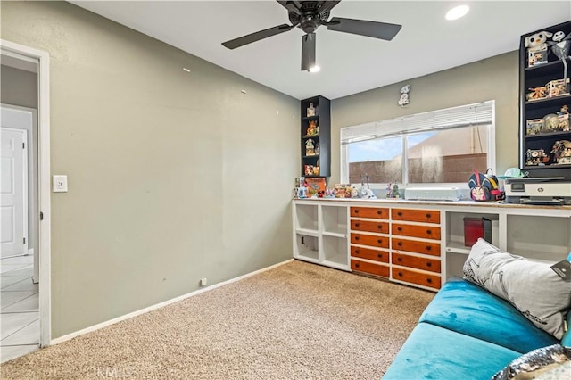 5136 W W Ave L8, Lancaster, CA 93536 - bar featuring carpet flooring, ceiling fan, baseboards, and recessed lighting