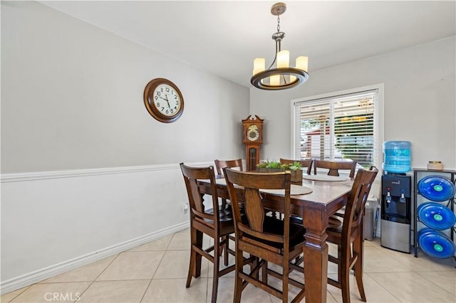 5136 W W Ave L8, Lancaster, CA 93536 - dining room featuring light tile patterned floors, a chandelier, and baseboards