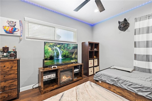 5136 W W Ave L8, Lancaster, CA 93536 - bedroom with wood finished floors and a ceiling fan