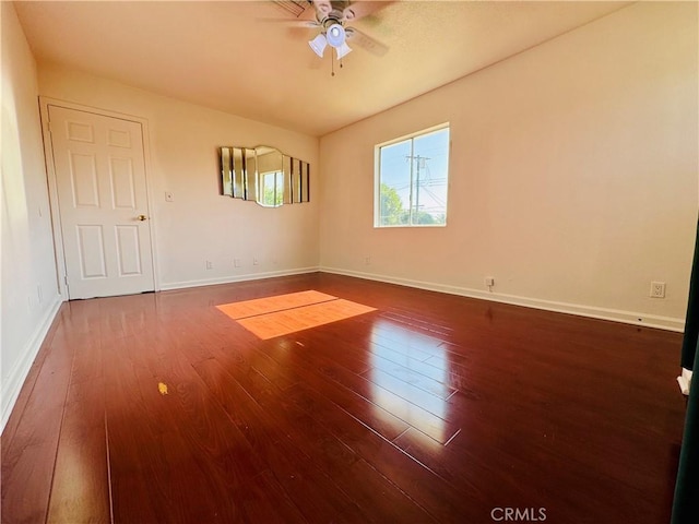 7019 Chimineas Ave, Reseda, CA 91335 - empty room featuring ceiling fan, wood finished floors, and baseboards