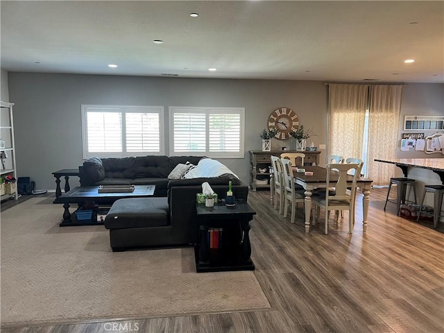 34988 Keiser Ct, Beaumont, CA 92223 - living area featuring recessed lighting and wood finished floors