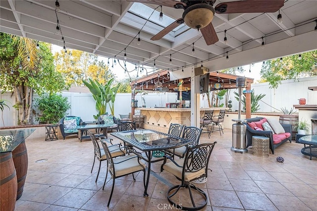 1704 Pass And Covina Rd, West Covina, CA 91792 - view of patio / terrace with a fenced backyard, a gazebo, and ceiling fan