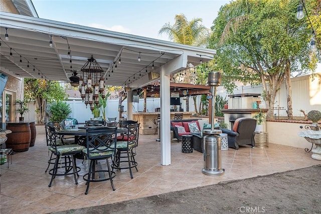 1704 Pass And Covina Rd, West Covina, CA 91792 - view of patio featuring a fenced backyard, outdoor lounge area, and a ceiling fan