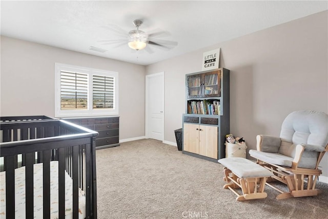 5824 White Fox Trl, Phelan, CA 92371 - bedroom with carpet flooring, baseboards, and a ceiling fan