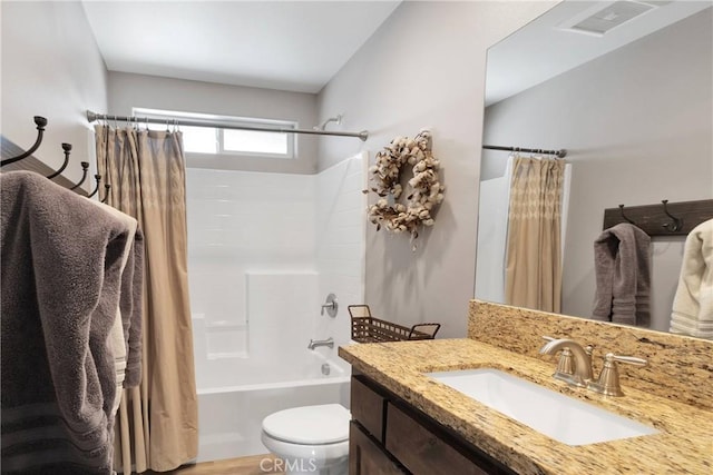 5824 White Fox Trl, Phelan, CA 92371 - bathroom with vanity, toilet, and shower / tub combo