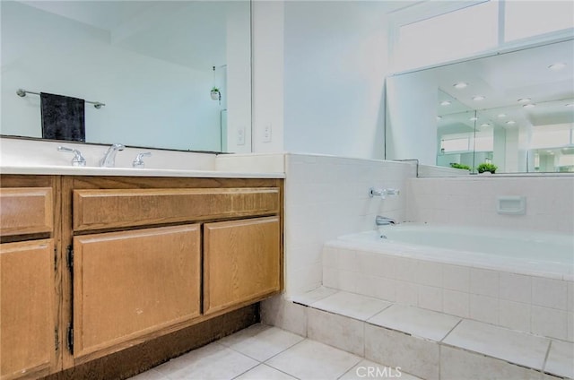 22492 Eloise Dr, Lake Forest, CA 92630 - full bathroom featuring a bath, tile patterned floors, and vanity